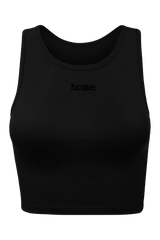 home_254 CHEEKY RACER VEST TOP - BLACK WITH A BLACK PRINT