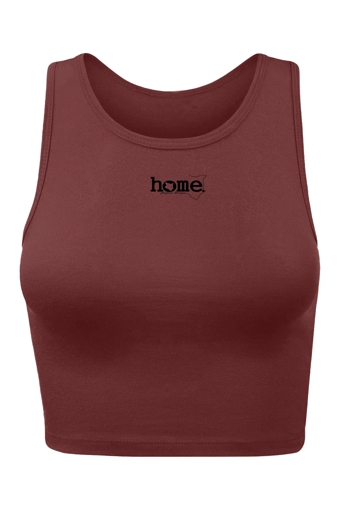 home_254 CHEEKY RACER VEST TOP - MAROON WITH A BLACK PRINT