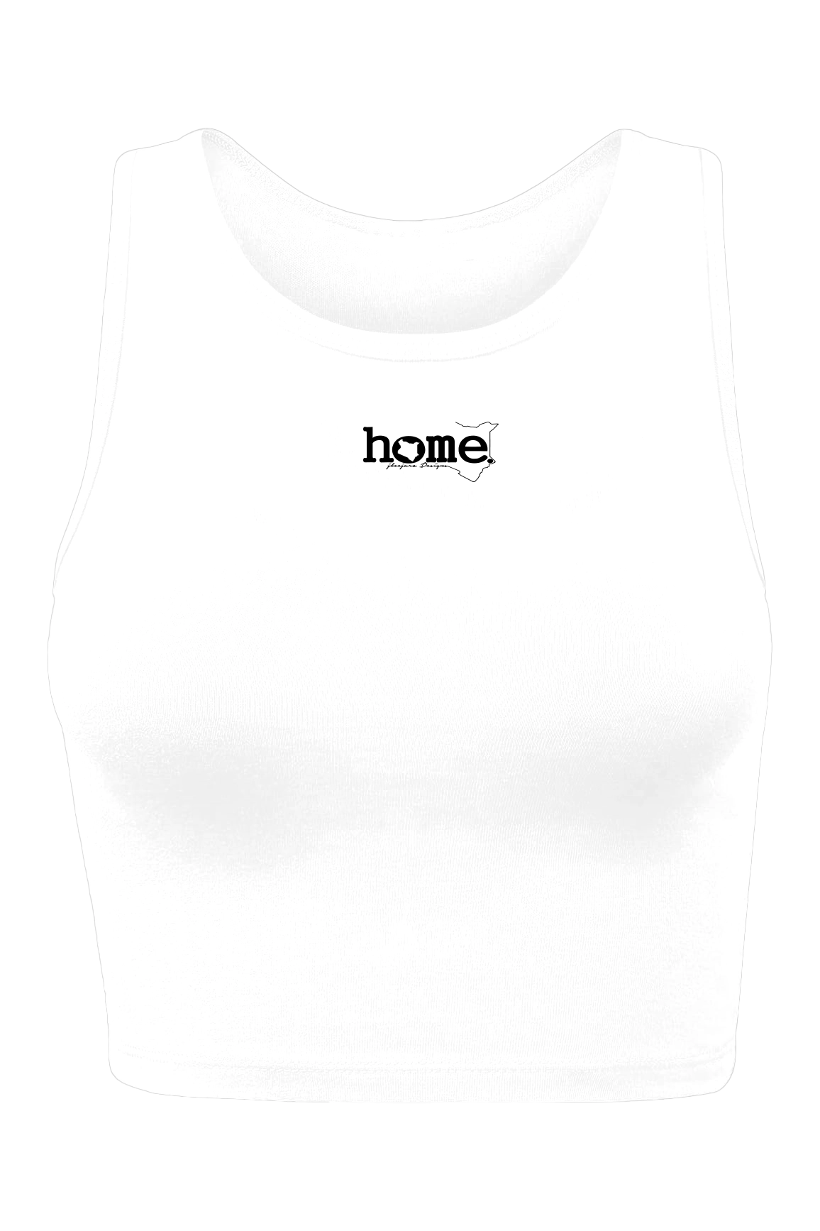 home_254 CHEEKY RACER VEST TOP - WHITE WITH A BLACK PRINT