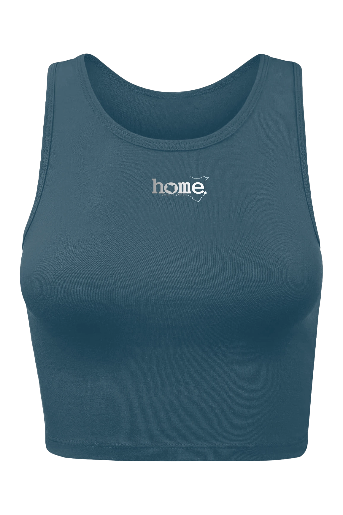 home_254 CHEEKY RACER VEST TOP - DARK TEAL WITH A SILVER PRINT