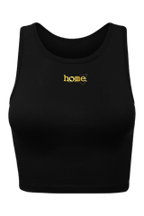 home_254 CHEEKY RACER VEST TOP - BLACK WITH A GOLD PRINT