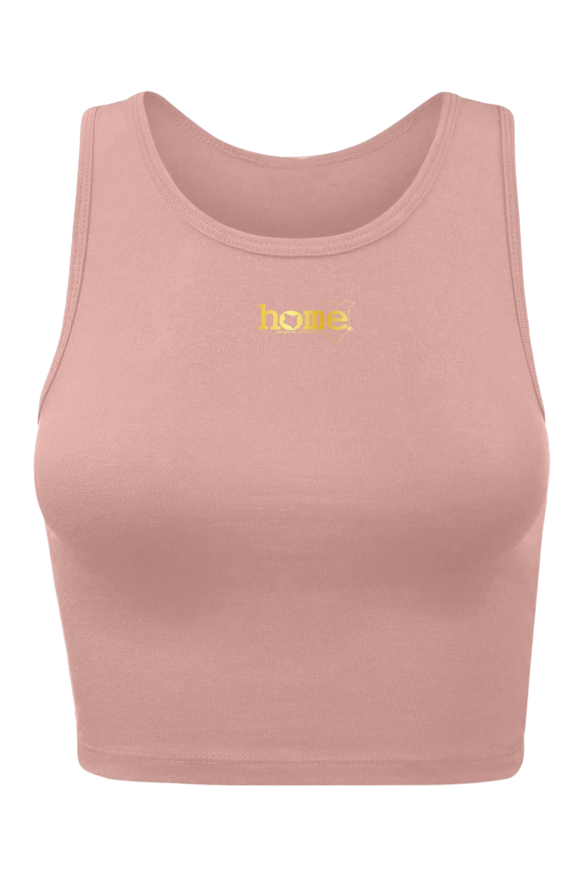 home_254 CHEEKY RACER VEST TOP - MISTY ROSE WITH A GOLD PRINT