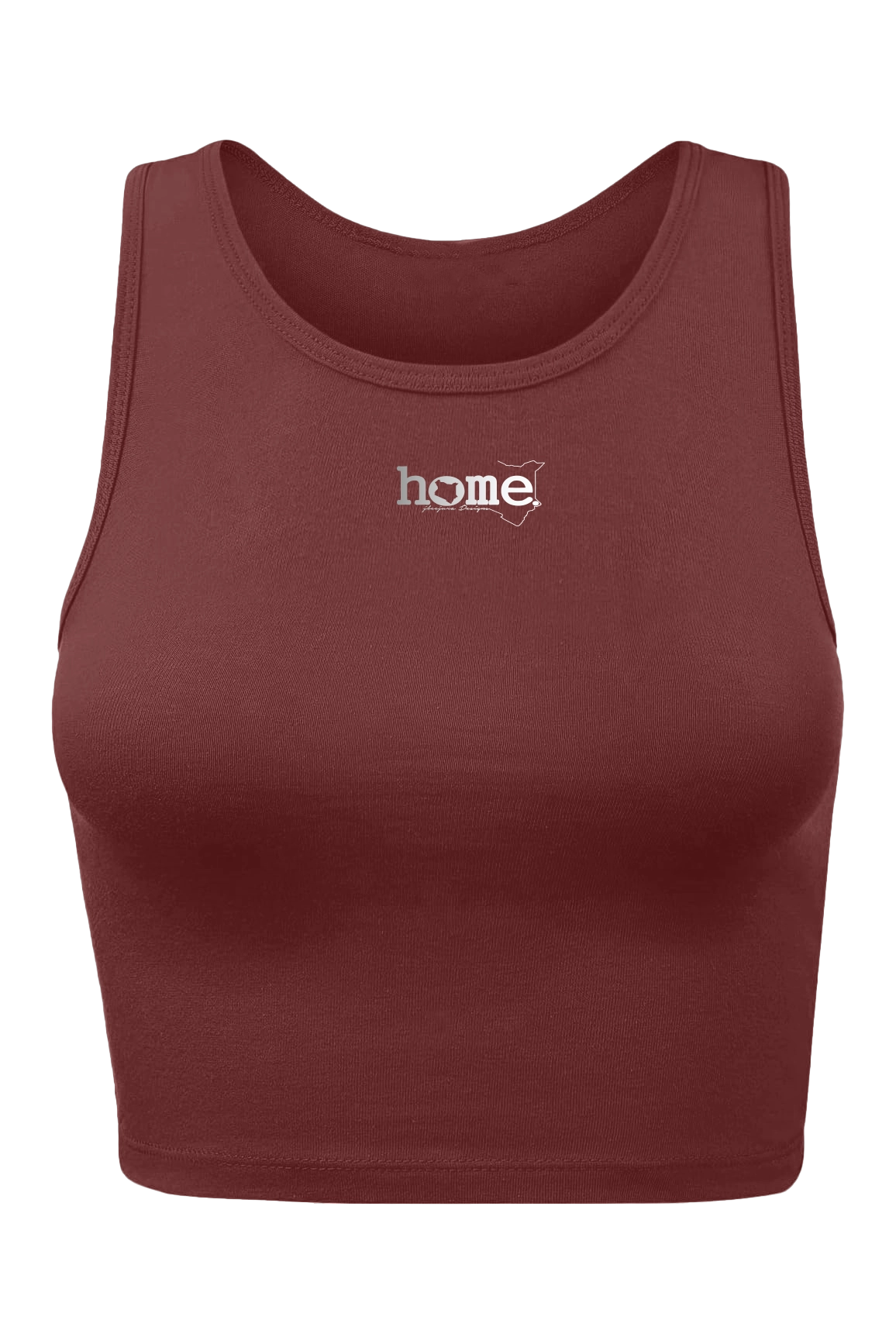 home_254 CHEEKY RACER VEST TOP - MAROON WITH A SILVER PRINT