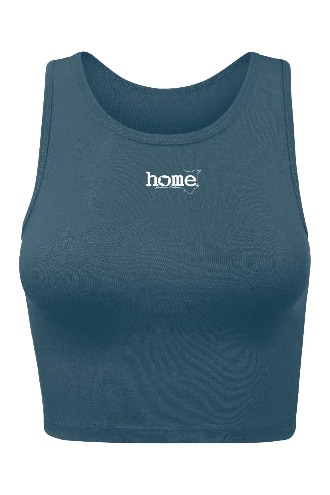 home_254 CHEEKY RACER VEST TOP - DARK TEAL WITH A WHITE PRINT