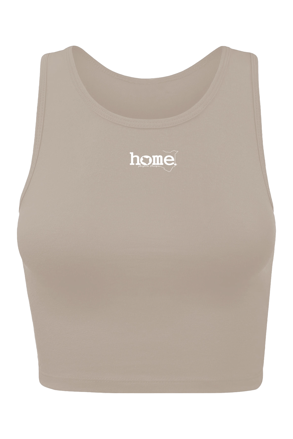 home_254 CHEEKY RACER VEST TOP - TAUPE WITH A WHITE PRINT