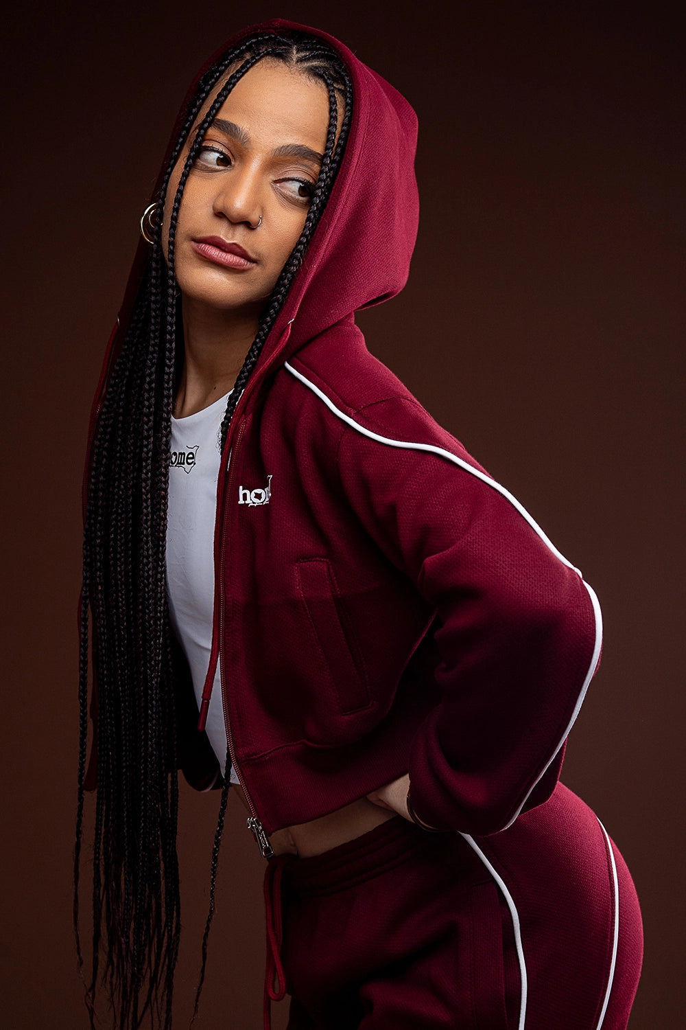 Cherie Crop Zipped Hoodie