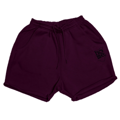 home_254 CLARET BOOTY SHORTS WITH A BLACK  PRINT