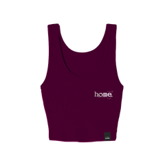 home_254 CLARET MUSHIE VEST TOP WITH A SILVER 3D WORDS PRINT 