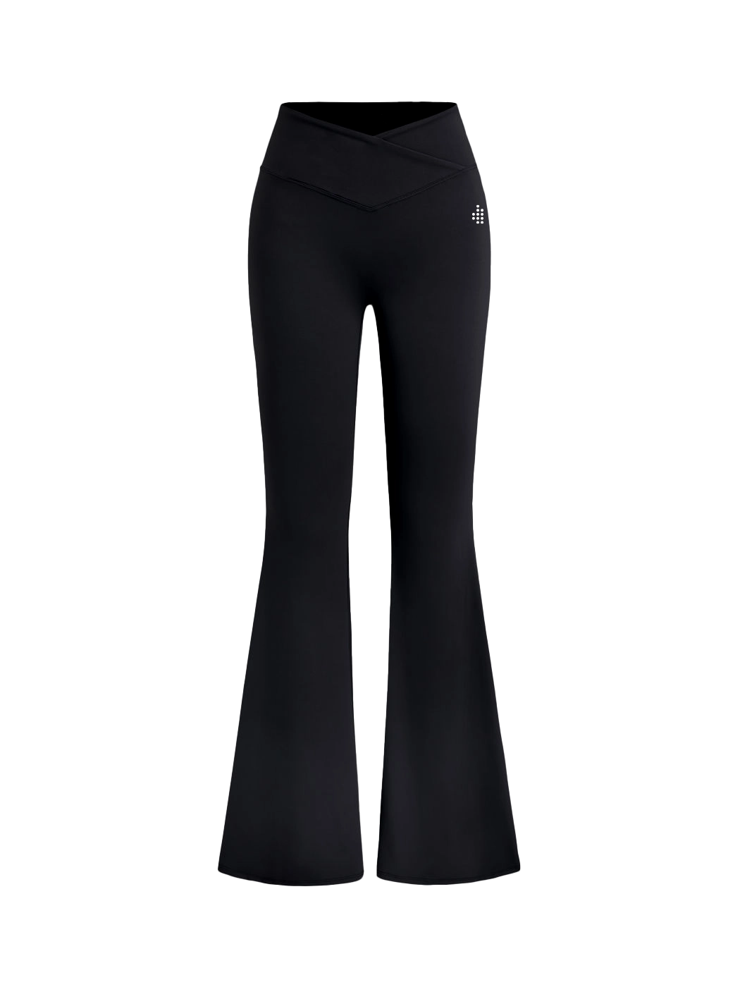 Cross-waist Flared Leggings - Black