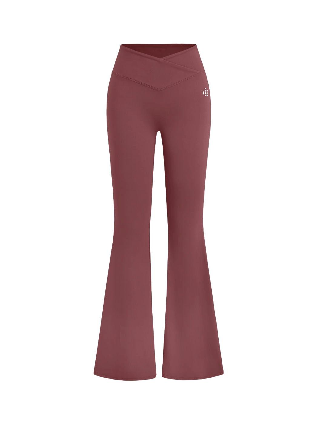 Cross-waist Flared Leggings - Maroon