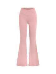 Cross-waist Flared Leggings - Misty Rose