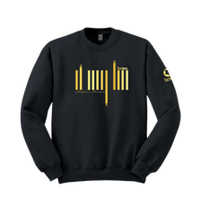 home_254 DARK GREY SWEATSHIRT (HEAVY FABRIC) WITH A GOLD BARS PRINT