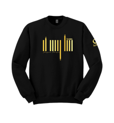 home_254 BLACK SWEATSHIRT (HEAVY FABRIC) WITH A GOLD BARS PRINT