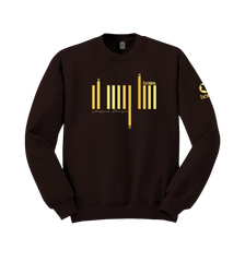 home_254 ESPRESSO SWEATSHIRT (HEAVY FABRIC) WITH A GOLD BARS PRINT