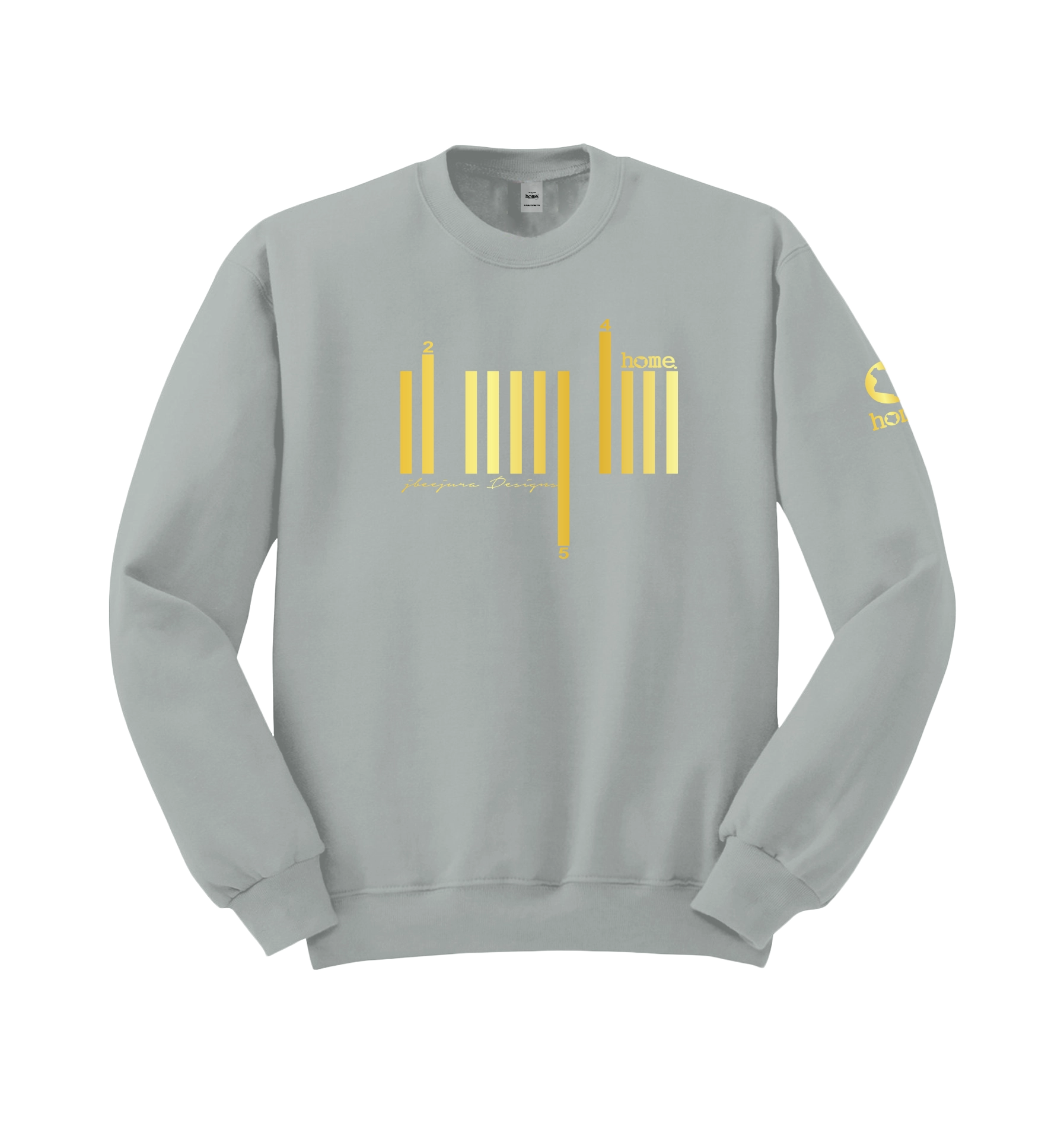 home_254 GRAVEL SWEATSHIRT WITH A GOLD BARS PRINT