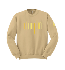 home_254 LIGHT BROWN SWEATSHIRT WITH A GOLD  BARS PRINT