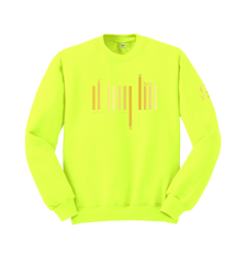 home_254 LIME GREEN SWEATSHIRT (HEAVY FABRIC) WITH A GOLD BARS PRINT