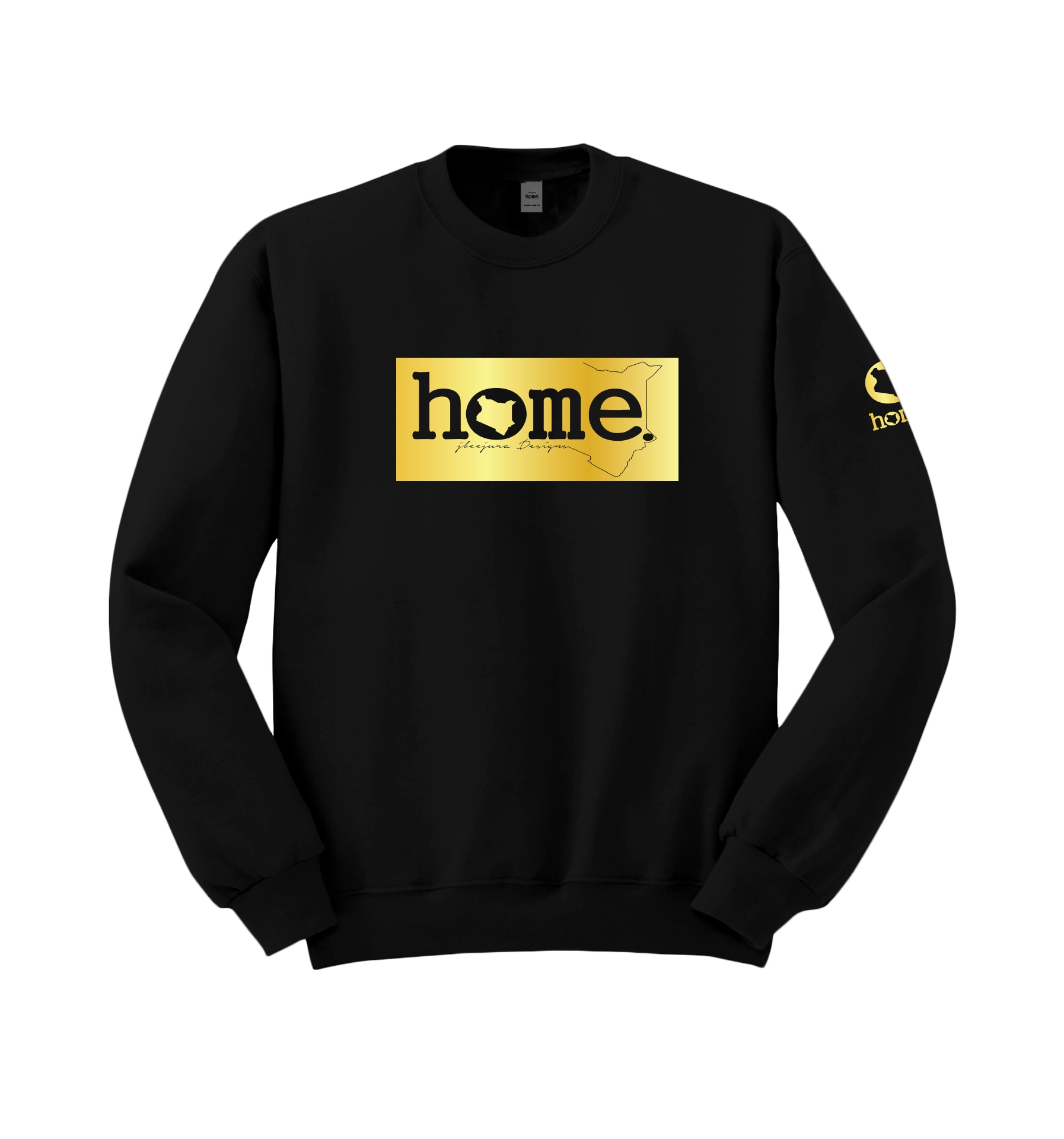 home_254 BLACK SWEATSHIRT (NUVETRA™ HEAVY) WITH A GOLD CLASSIC PRINT