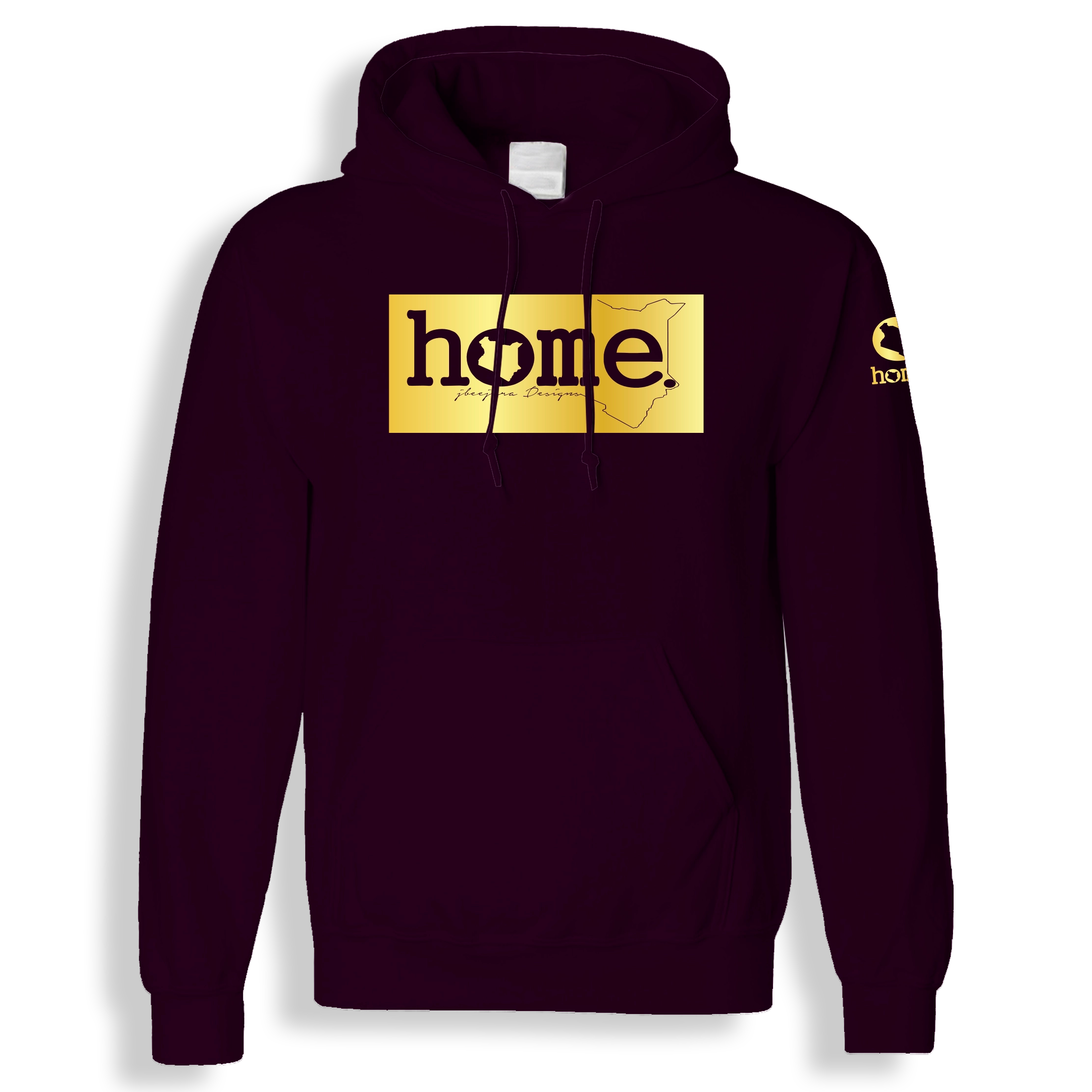 home_254 CLARET HOODIE (HEAVY FABRIC) WITH A GOLD CLASSIC PRINT