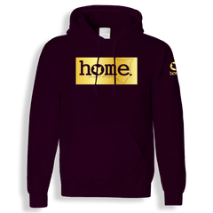 home_254 CLARET HOODIE (HEAVY FABRIC) WITH A GOLD CLASSIC PRINT