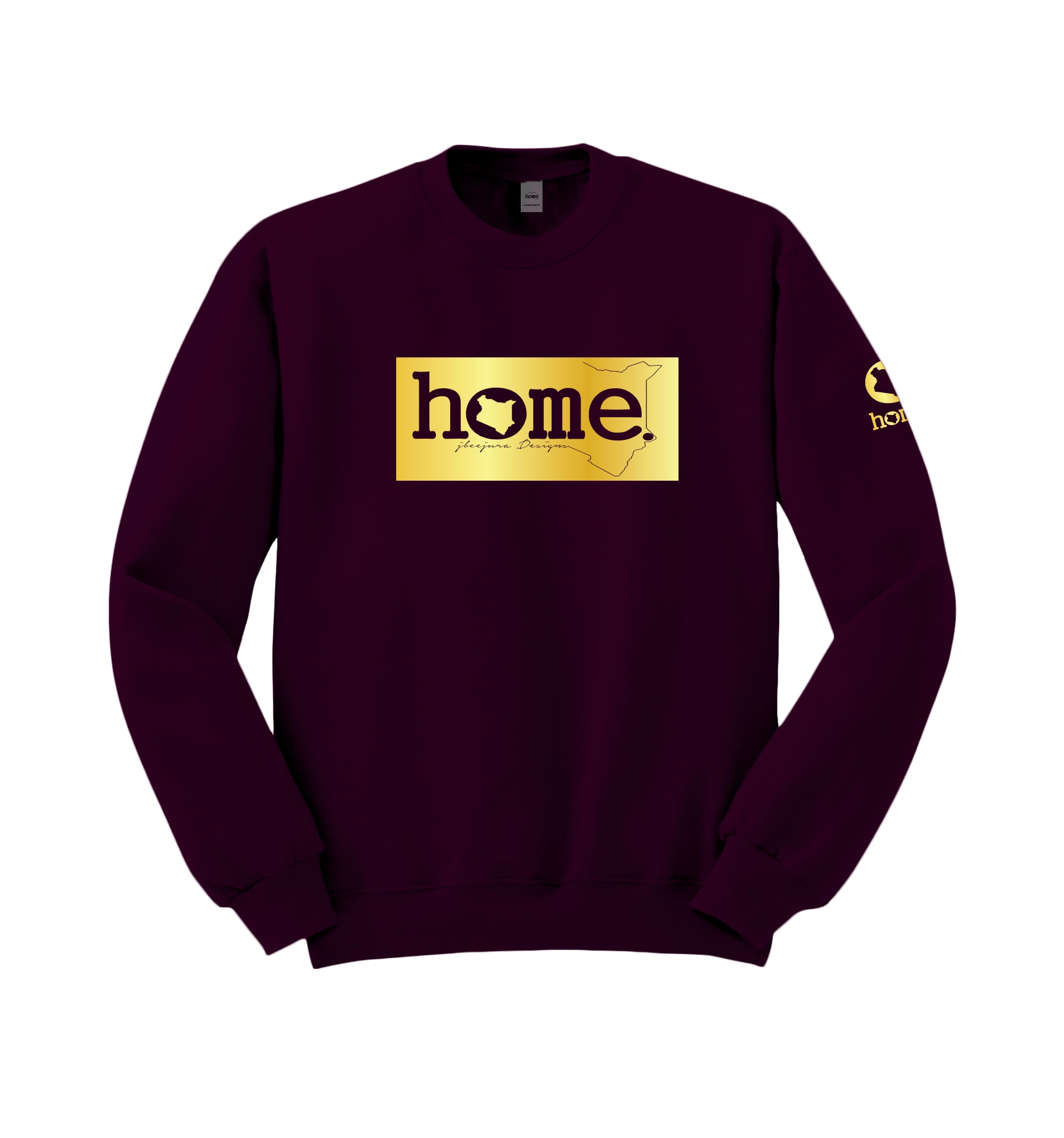 home_254 CLARET SWEATSHIRT WITH A GOLD CLASSIC  PRINT