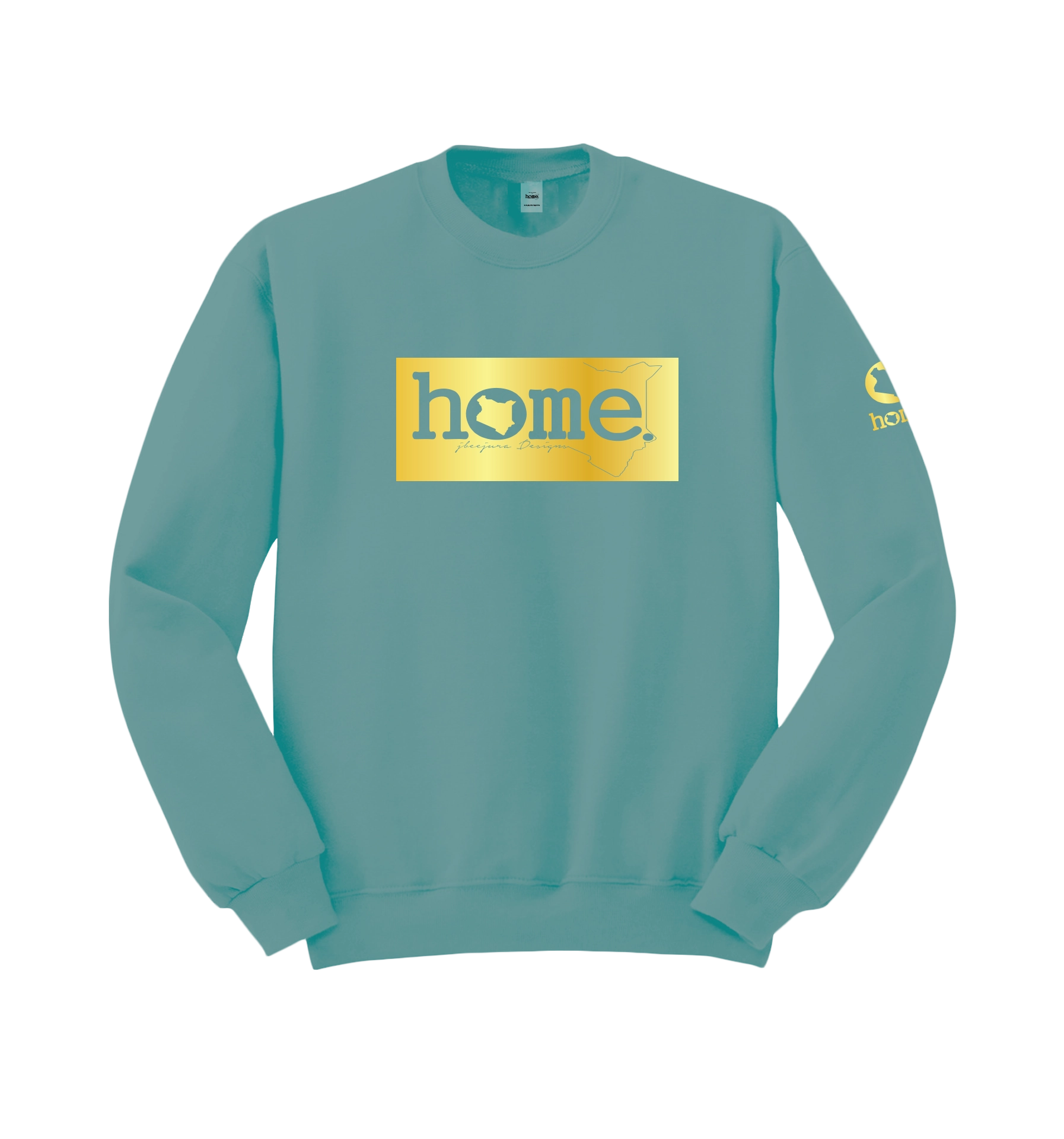 home_254 CYAN SWEATSHIRT WITH A GOLD CLASSIC PRINT