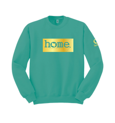 home_254 DEEP TURQUOISE SWEATSHIRT WITH A GOLD CLASSIC PRINT