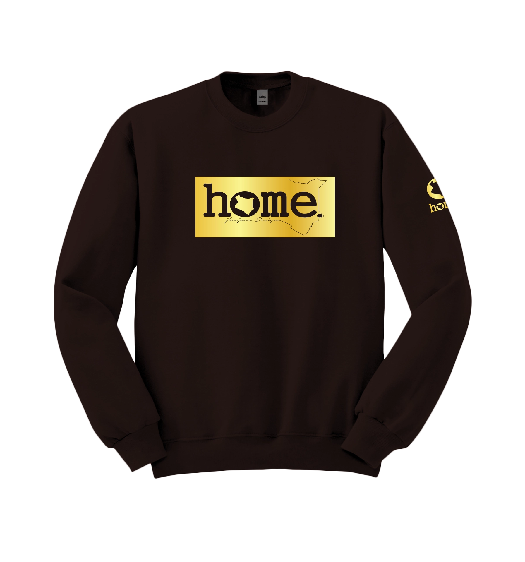 home_254 ESPRESSO SWEATSHIRT (HEAVY FABRIC) WITH A GOLD CLASSIC PRINT