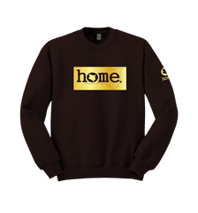 home_254 ESPRESSO SWEATSHIRT (HEAVY FABRIC) WITH A GOLD CLASSIC PRINT