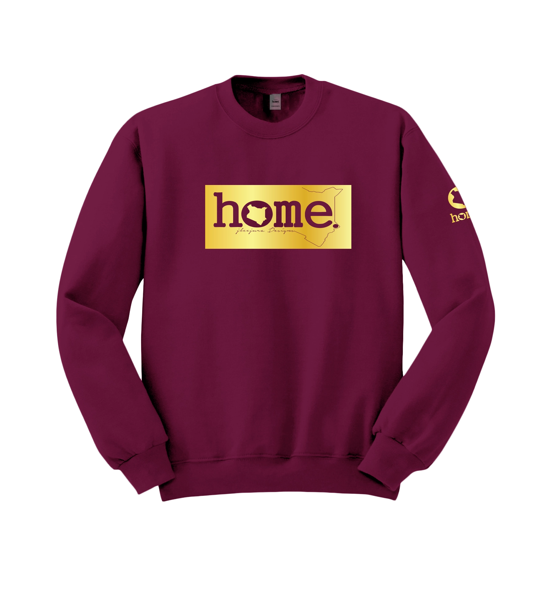 home_254 FUCHSIA SWEATSHIRT (HEAVY FABRIC) WITH A GOLD CLASSIC PRINT