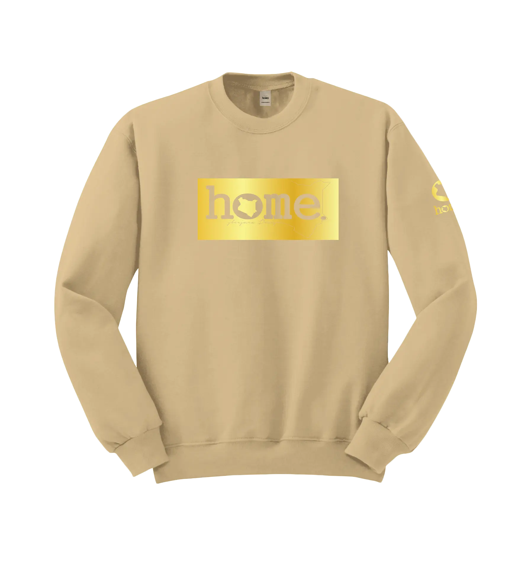 home_254 LIGHT BROWN SWEATSHIRT (MID-HEAVY FABRIC) WITH A GOLD CLASSIC PRINT