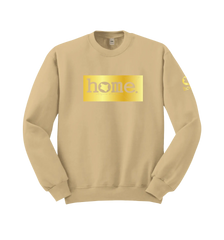 home_254 LIGHT BROWN SWEATSHIRT WITH A GOLD CLASSIC PRINT