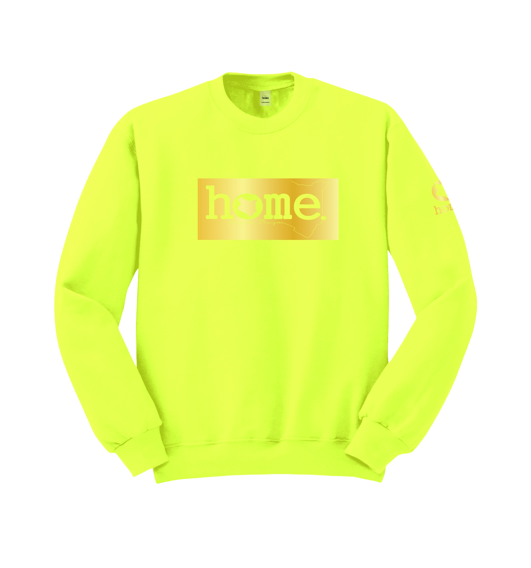 home_254 LIME GREEN SWEATSHIRT (HEAVY FABRIC) WITH A GOLD CLASSIC PRINT