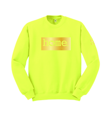 home_254 LIME GREEN SWEATSHIRT (HEAVY FABRIC) WITH A GOLD CLASSIC PRINT