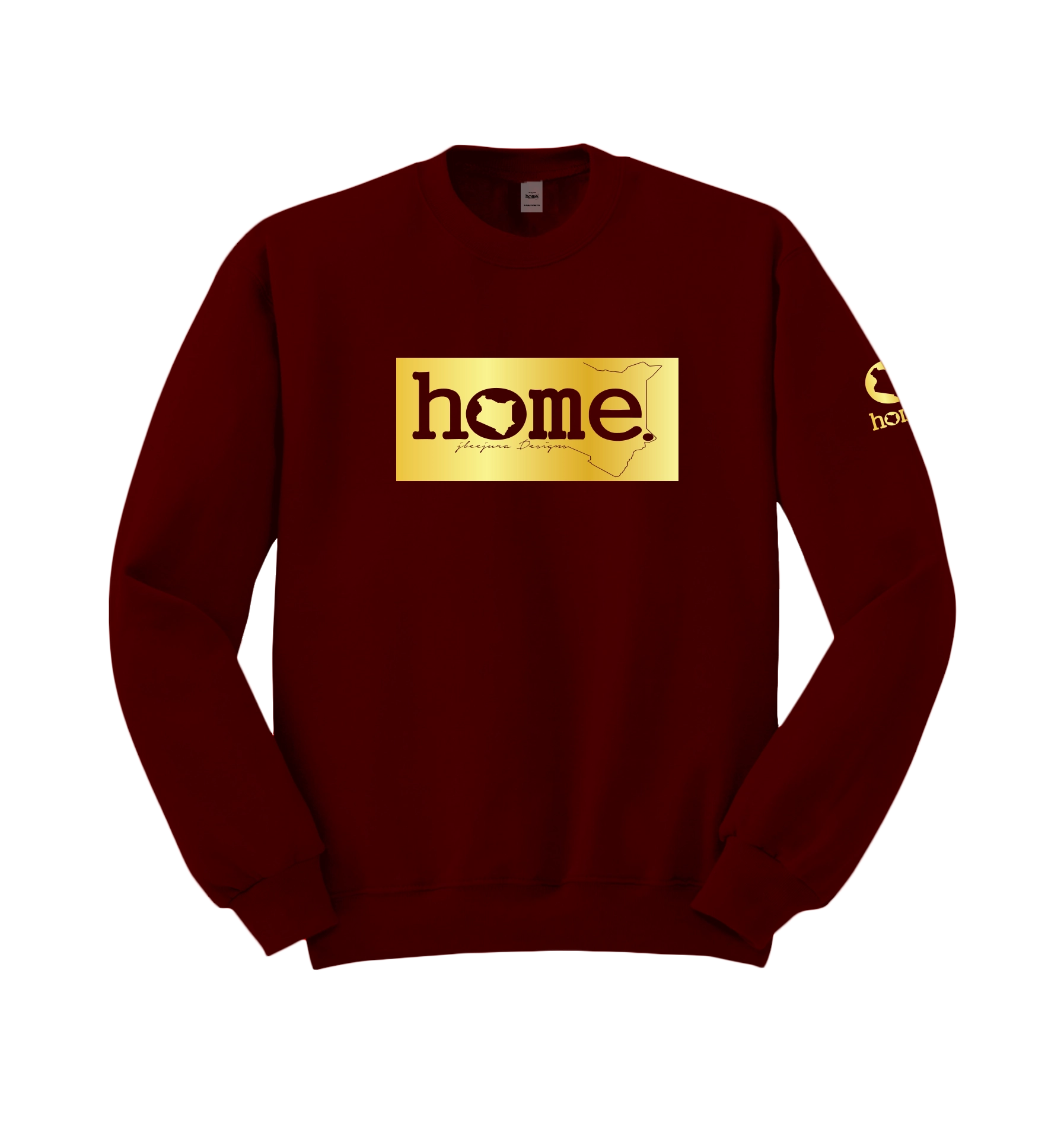 home_254 MAROON RED SWEATSHIRT WITH A GOLD CLASSIC  PRINT