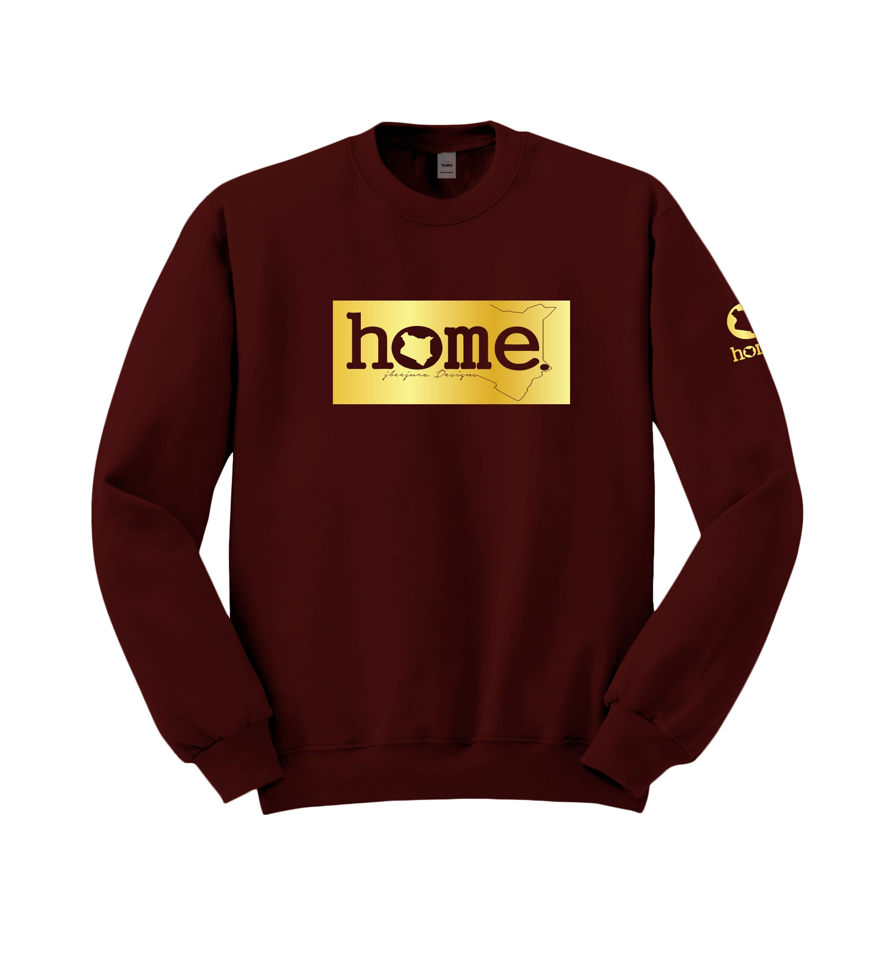 home_254 MAROON SWEATSHIRT (HEAVY FABRIC) WITH A GOLD CLASSIC PRINT