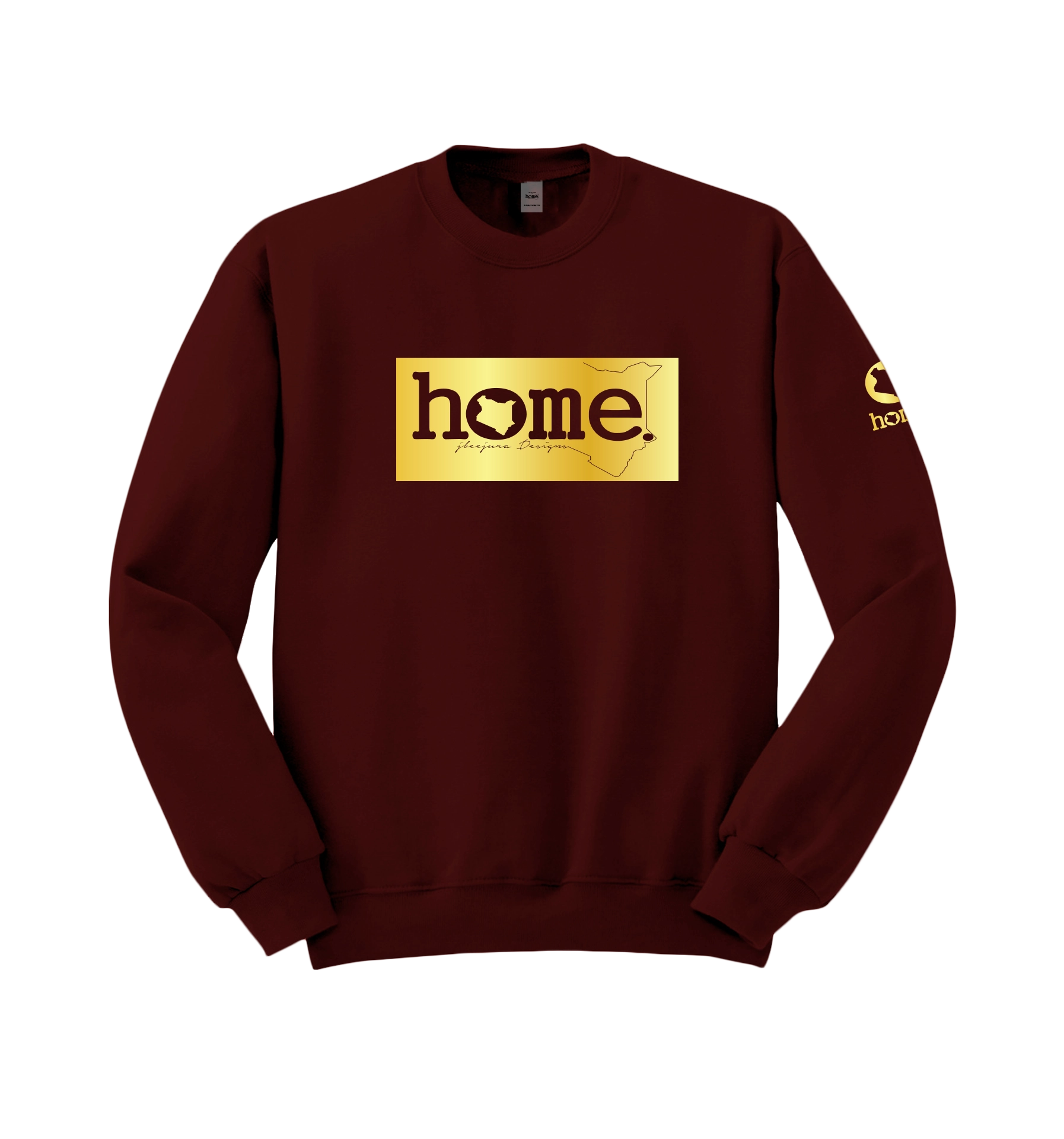 home_254 MAROON SWEATSHIRT (MID-HEAVY FABRIC) WITH A GOLD CLASSIC PRINT
