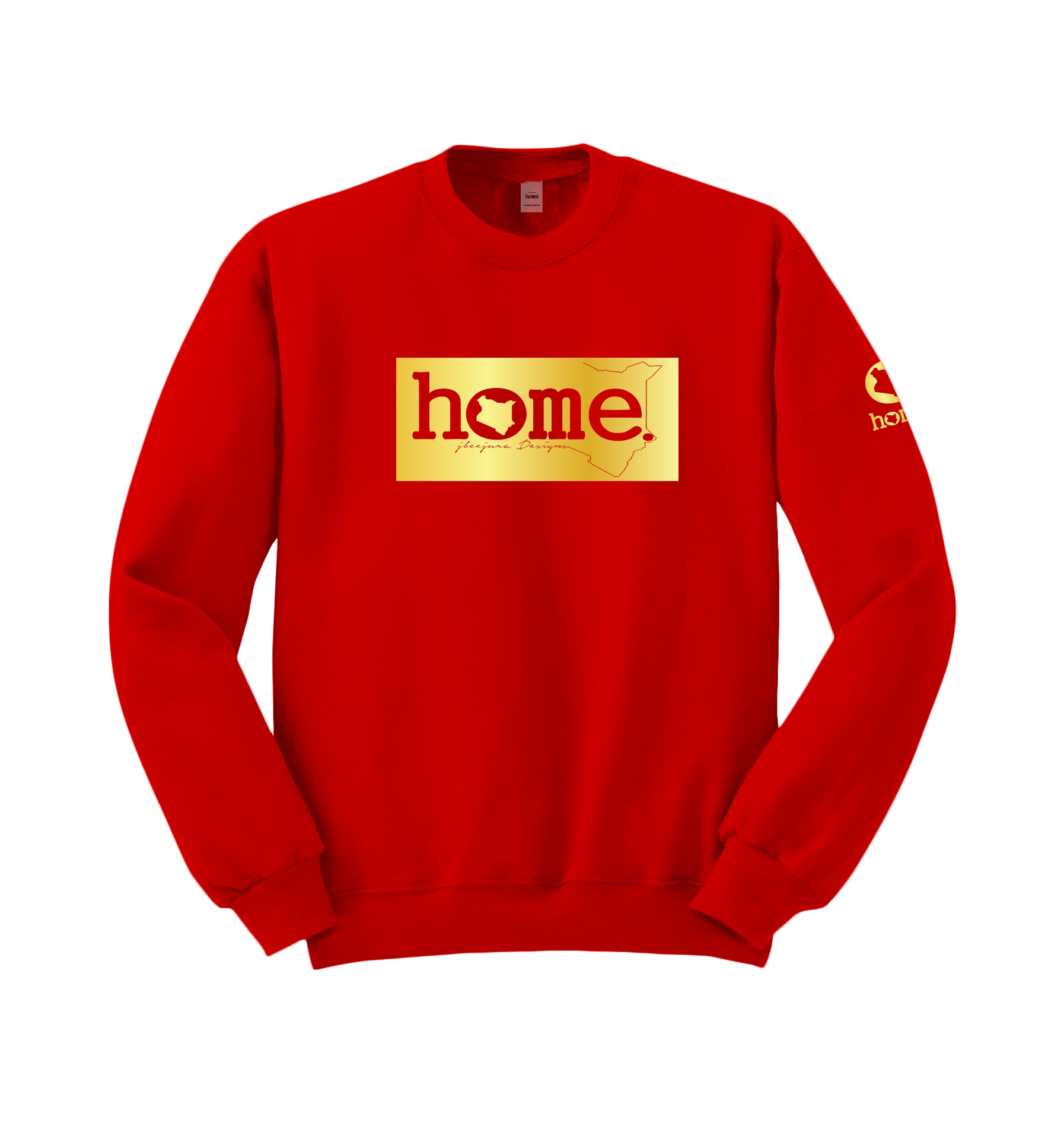 home_254 RED SWEATSHIRT WITH A GOLD CLASSIC  PRINT