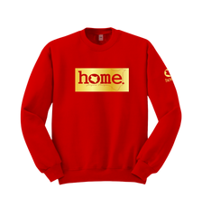 home_254 RED SWEATSHIRT WITH A GOLD CLASSIC  PRINT