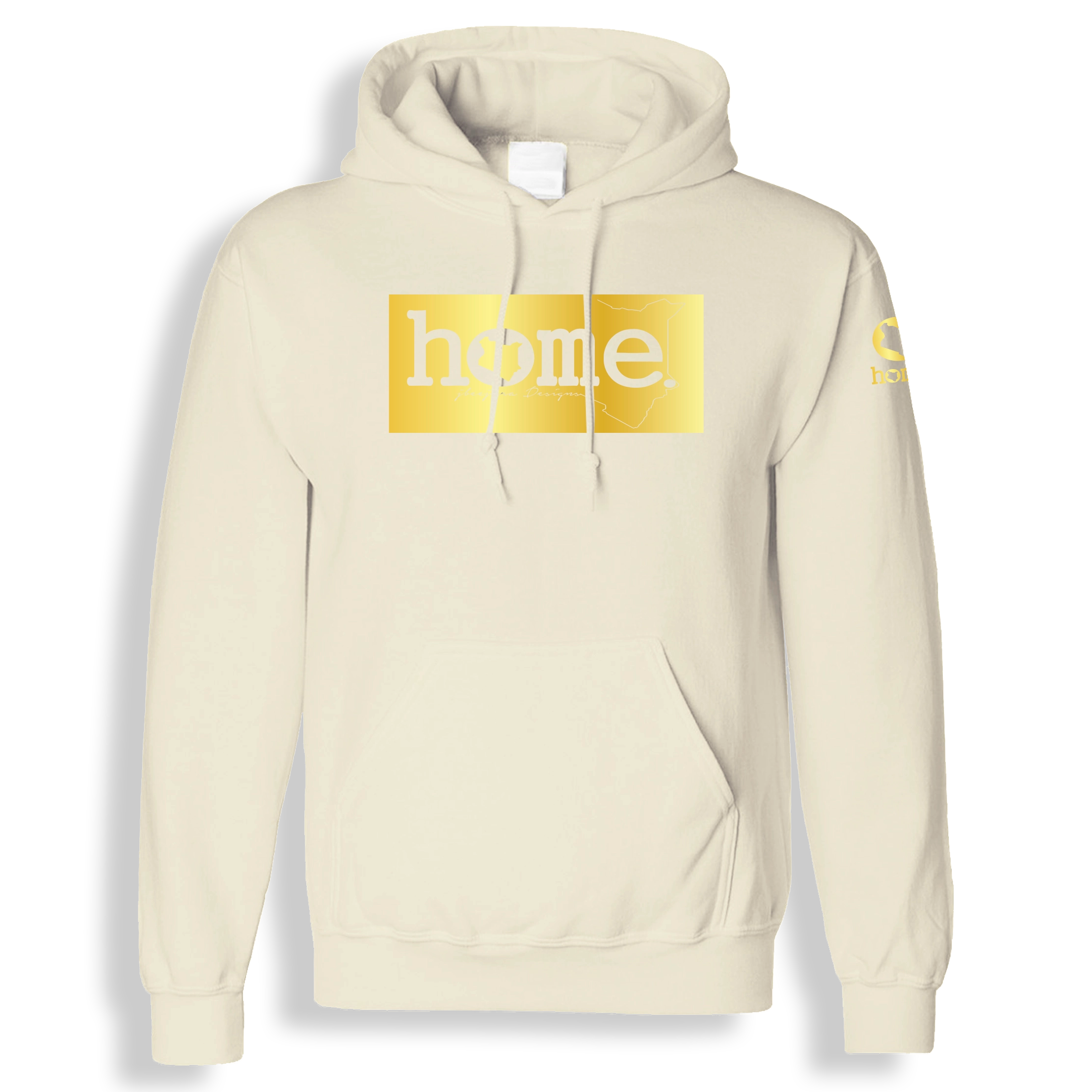 home_254 SOFT BEIGE HOODIE (HEAVY FABRIC) WITH A GOLD CLASSIC PRINT