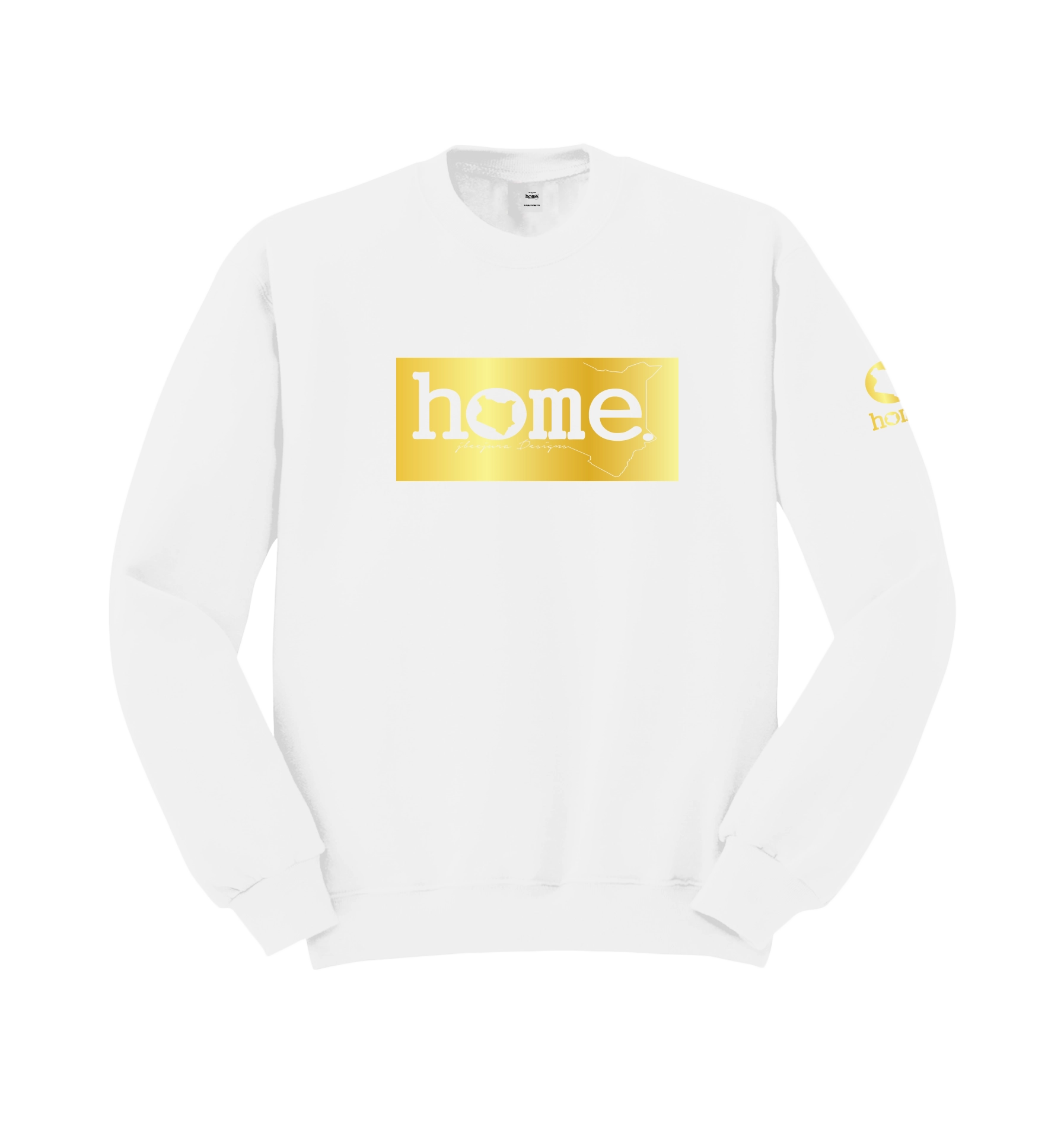 home_254 WHITE SWEATSHIRT (MID-HEAVY FABRIC) WITH A GOLD CLASSIC PRINT