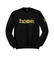 home_254 BLACK SWEATSHIRT (HEAVY FABRIC) WITH A GOLD CLASSIC WORDS PRINT