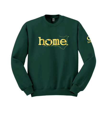 home_254 HUNTER GREEN SWEATSHIRT (NUVETRA™ HEAVY) WITH A GOLD CLASSIC WORDS PRINT