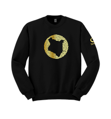 home_254 BLACK SWEATSHIRT (HEAVY FABRIC) WITH A GOLD MAP PRINT