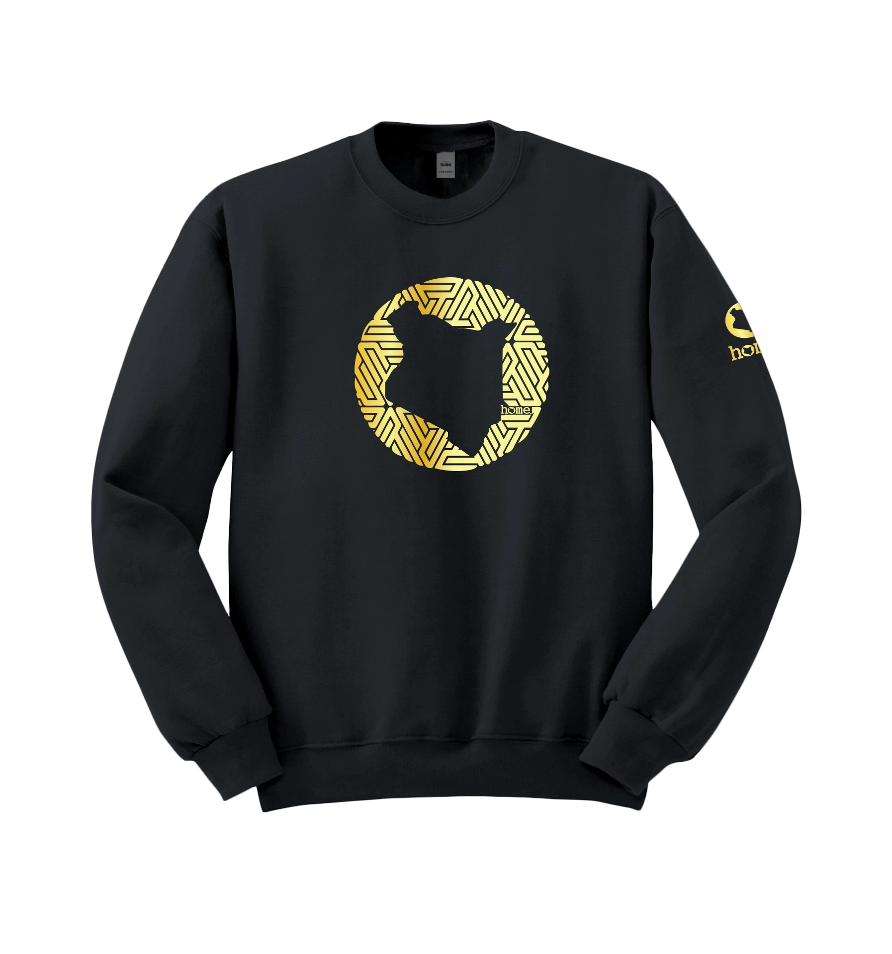 home_254 DARK GREY SWEATSHIRT (MID-HEAVY FABRIC) WITH A GOLD MAP PRINT