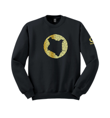 home_254 DARK GREY SWEATSHIRT (HEAVY FABRIC) WITH A GOLD MAP PRINT