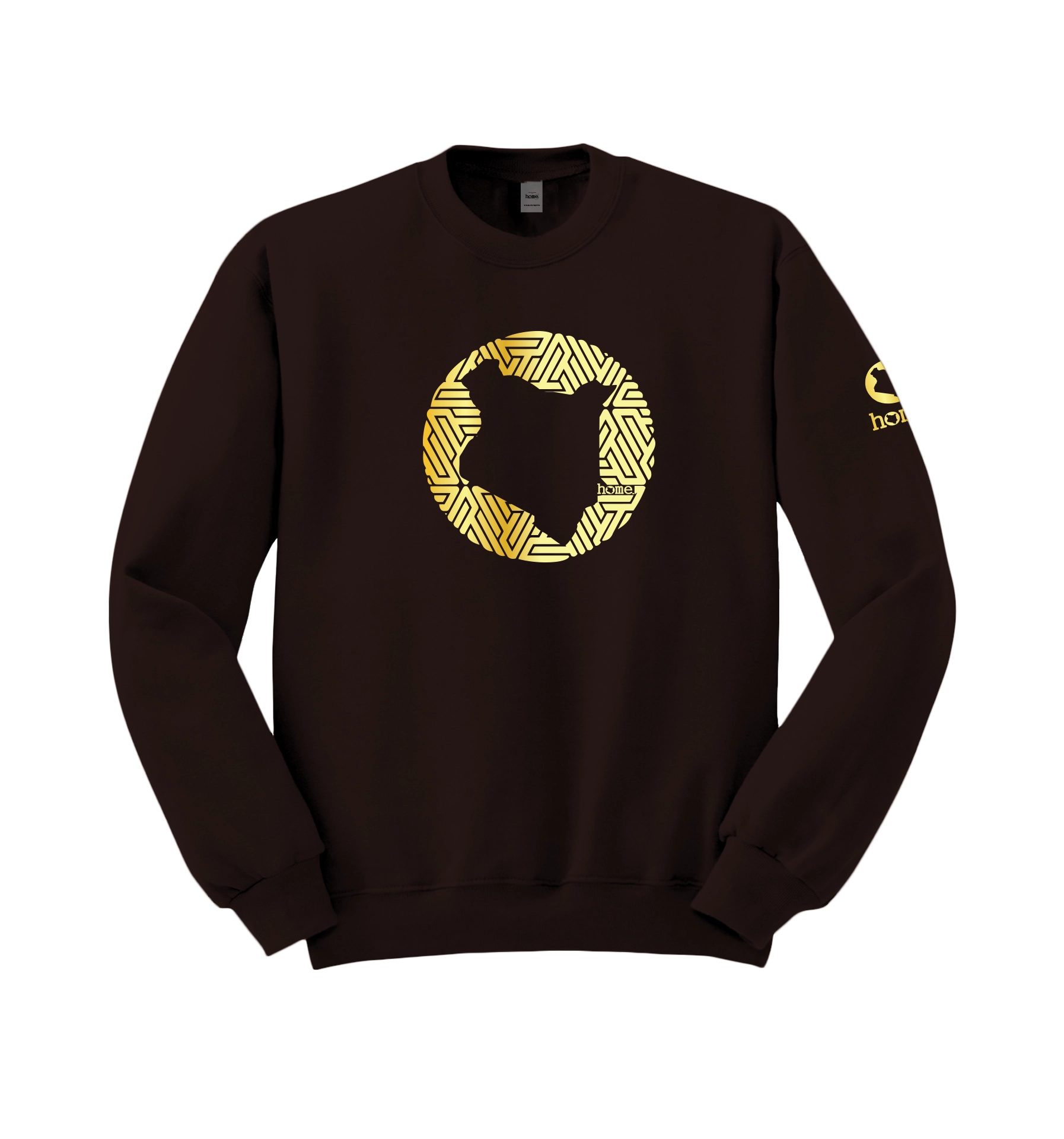 home_254 ESPRESSO SWEATSHIRT (HEAVY FABRIC) WITH A GOLD MAP PRINT