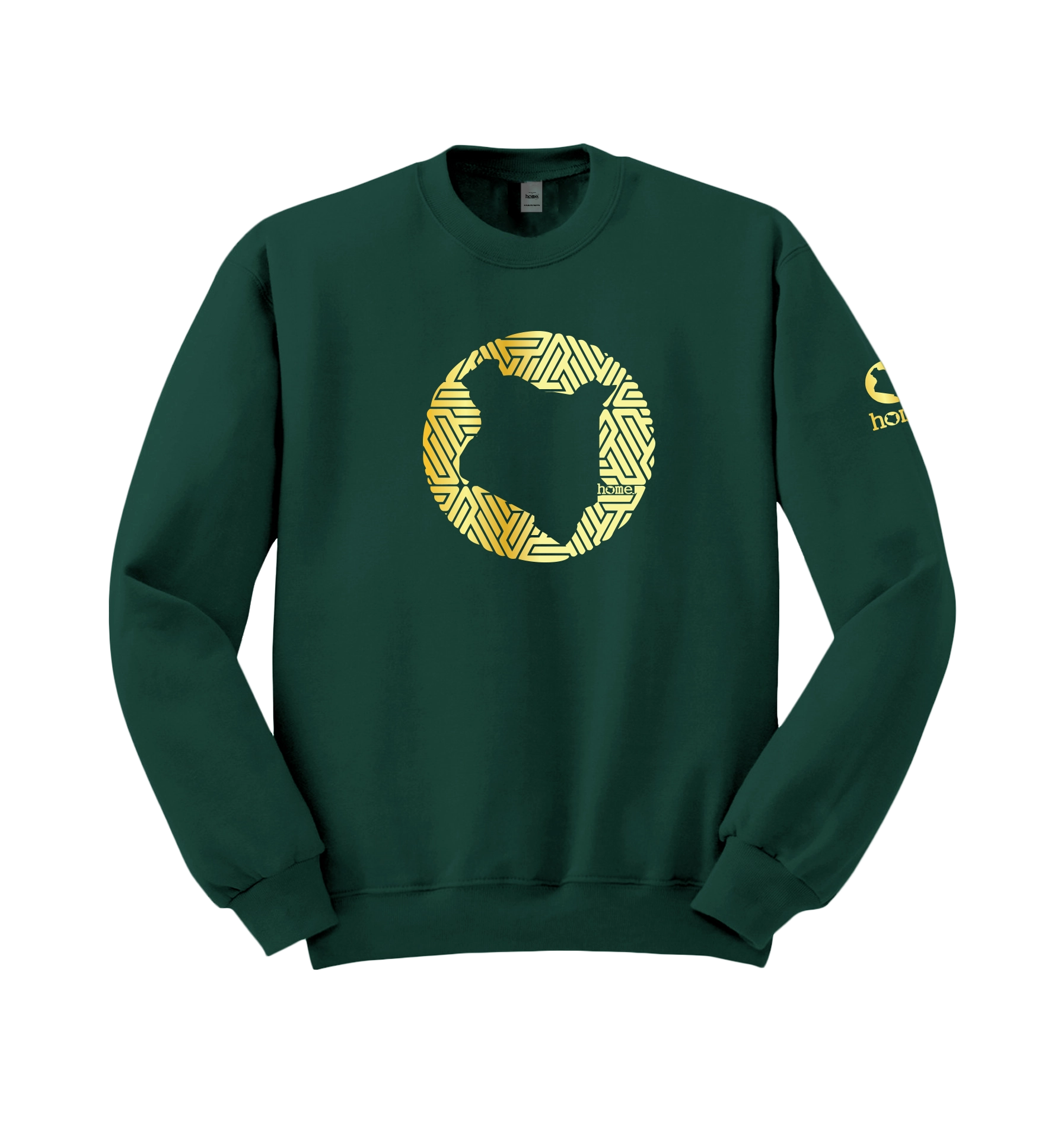 home_254 HUNTER GREEN SWEATSHIRT (NUVETRA™ HEAVY) WITH A GOLD MAP PRINT