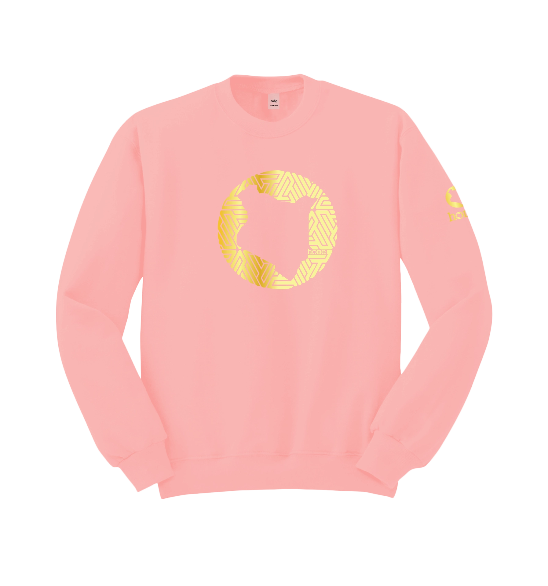 home_254 PEACH SWEATSHIRT (HEAVY FABRIC) WITH A GOLD MAP PRINT