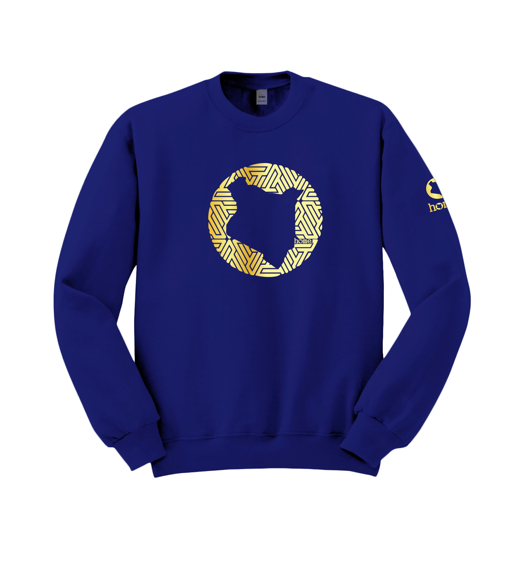 home_254 ROYAL BLUE SWEATSHIRT (HEAVY FABRIC) WITH A GOLD MAP PRINT